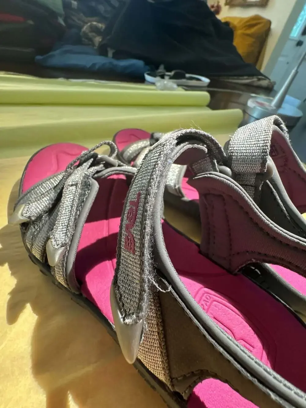 Teva Tirra Metallic Silver and Magenta Sport Sandals